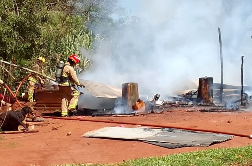  Incendio en una vivienda en la comunidad Mbororé