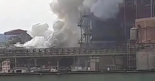  Explosión e incendio en la planta celulosica de Arauco en Misiones