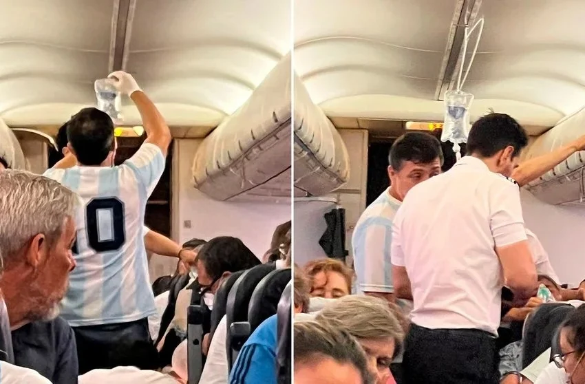  Un médico misionero le salvó la vida a un turista en pleno vuelo durante el partido de Argentina contra Países Bajos