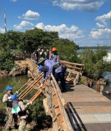  Cataratas del Iguazú: avanza la reconstrucción de las pasarelas de la Garganta del Diablo y a finales de febrero se rehabilitaría el circuito