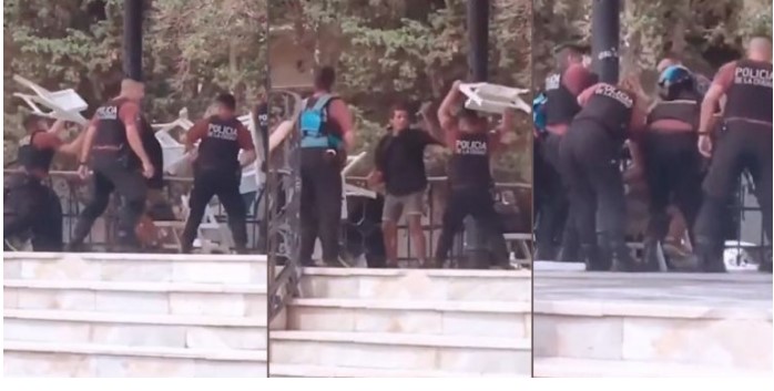  A los sillazos, policías de la Ciudad detuvieron a un hombre en Belgrano y el video se hizo viral