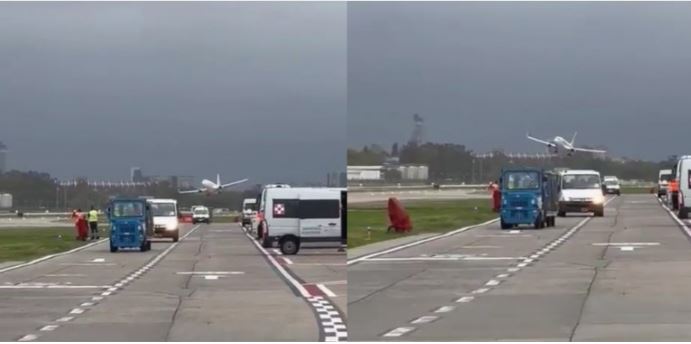  Un avión de Flybondi hizo una arriesgada maniobra para aterrizar con fuertes ráfagas de viento