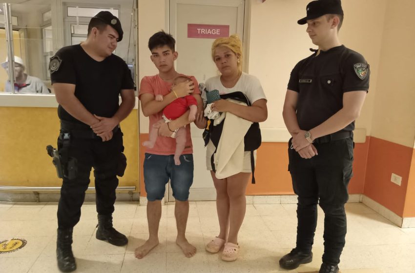  Policías estabilizaron a un bebé que se descompensó por un golpe en la cabeza