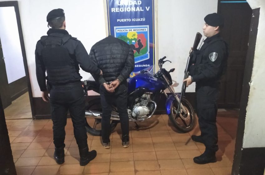  Capturaron a un ladrón por el robo de una moto a mano armada en Iguazú