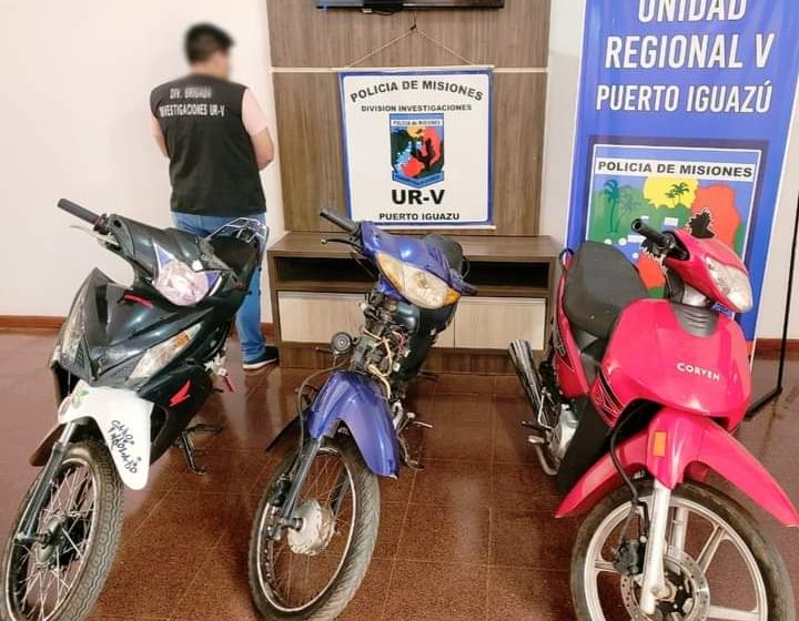  La Policía recuperó tres motos robadas en operativos en barrios de Puerto Iguazú