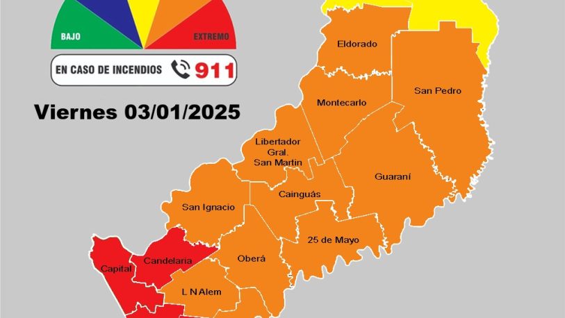  Alerta en Misiones: índice de riesgo de incendios alcanza niveles “extremos”