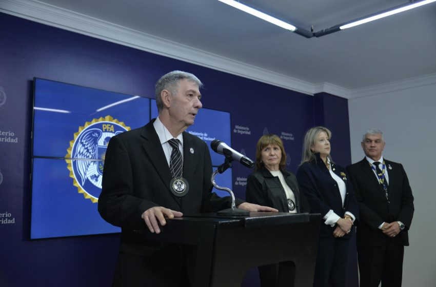  Bullrich confirmó presencia del PCC en Argentina y presentó al nuevo titular del Departamento Federal de Investigaciones