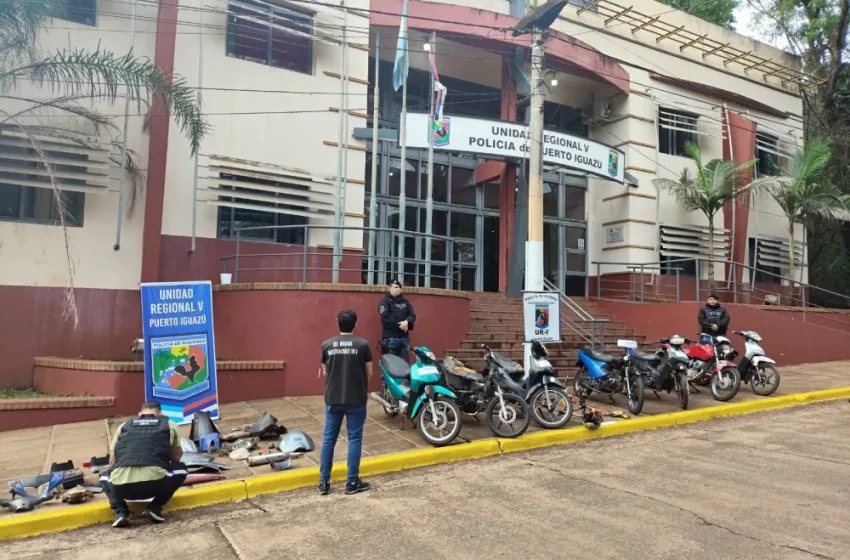 Cayeron dos sospechosos por robo de motos en Iguazú: incautaron vehículos, motopartes y herramientas