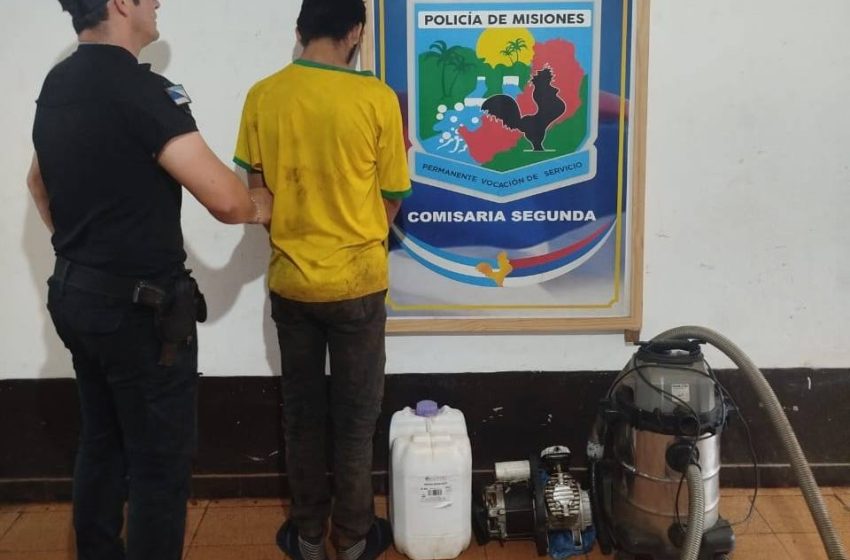  Ladrones captados por cámaras de seguridad: Dos hombres fueron arrestados por robos en Puerto Iguazú, la Policía recupero lo sustraído