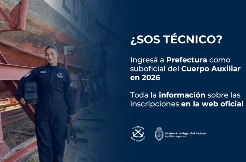  Prefectura abrió las inscripciones para técnicos