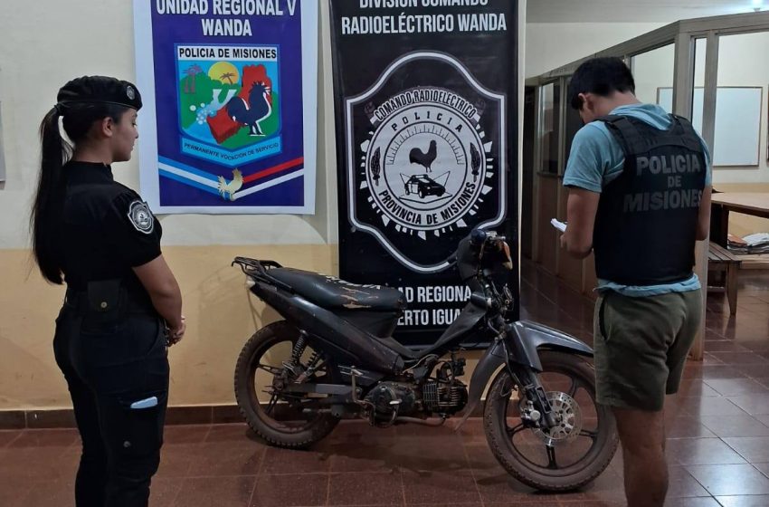  La Policía recuperó una motocicleta que había sido robada y comercializada en Wanda