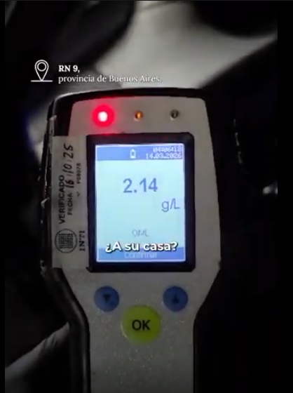  Negó haber tomado, pero tenía más de 3,0 de alcohol en sangre