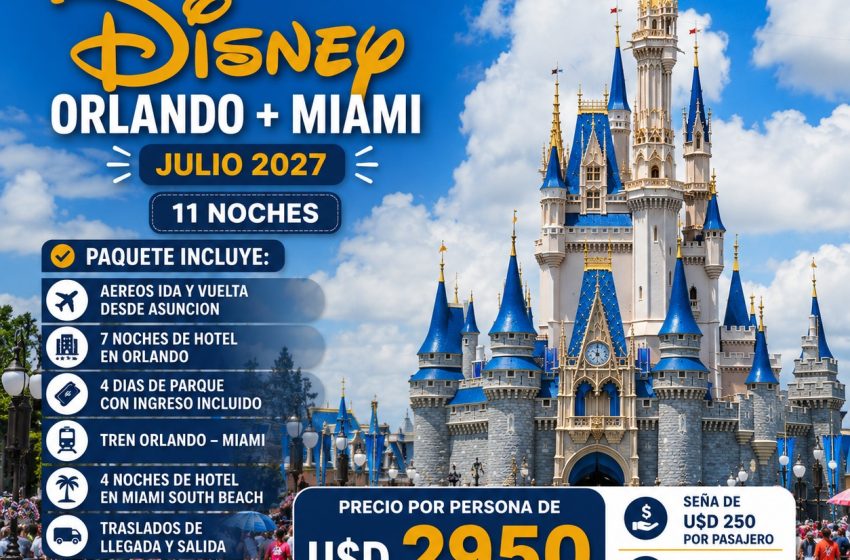  Move Travel lanzó la preventa para viajar a Disney en las vacaciones de invierno de 2027 con financiación en cuotas