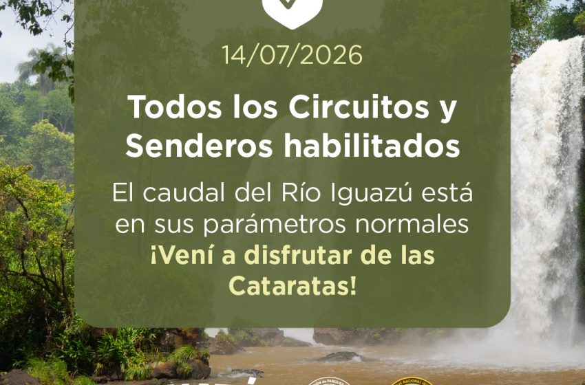  Desmienten versiones falsas sobre una crecida del río Iguazú: el Parque Nacional opera con total normalidad