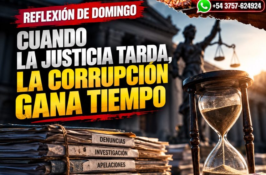  REFLEXIÓN DE DOMINGO     CUANDO LA JUSTICIA TARDA, LA CORRUPCIÓN GANA TIEMPO