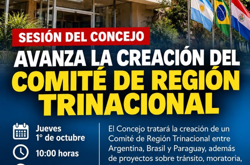  EL CONCEJO DE IGUAZÚ DEBATE MAÑANA LA CREACIÓN DE UN COMITÉ DE REGIÓN TRINACIONAL