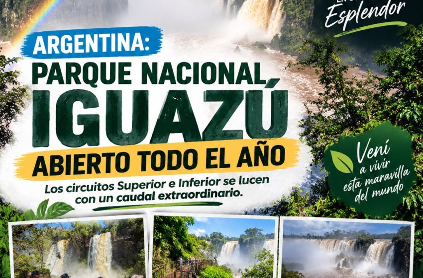  CATARATAS ARGENTINAS SIGUEN ABIERTAS: EL PARQUE NACIONAL IGUAZÚ FUNCIONA CON NORMALIDAD