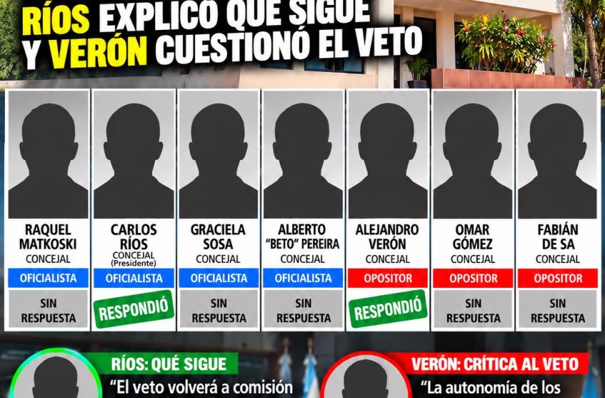  FILIPPA VETÓ LA AUTONOMÍA DEL CONCEJO: RÍOS EXPLICÓ QUÉ SIGUE Y VERÓN CUESTIONÓ EL VETO
