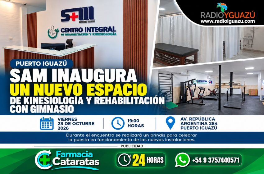  Puerto Iguazú: SAM inaugura un nuevo espacio de kinesiología y rehabilitación con gimnasio