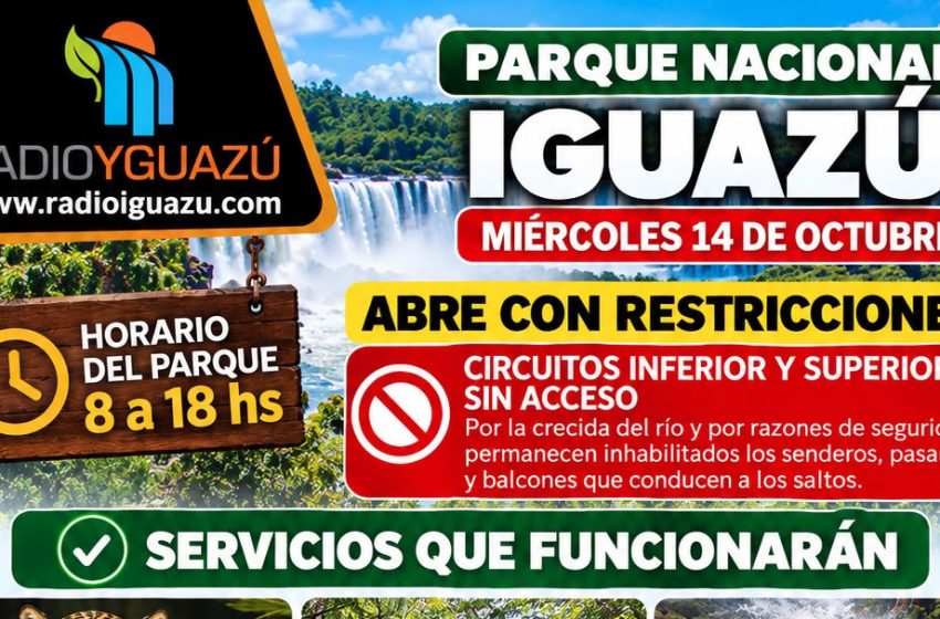  CATARATAS DEL IGUAZÚ ABRE ESTE MIÉRCOLES CON RESTRICCIONES: QUÉ SERVICIOS ESTARÁN HABILITADOS