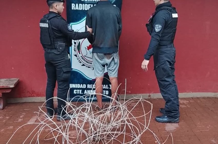  Viralizado y arrestado con 25 metros de cables sustraídos de una estación eléctrica en Andresito