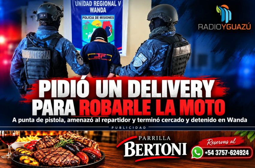  Pidió un delivery para robarle la moto a punta de pistola y terminó cercado y detenido en Wanda