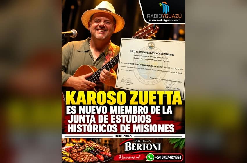  Karoso Zuetta fue incorporado a la prestigiosa Junta de Estudios Históricos de Misiones