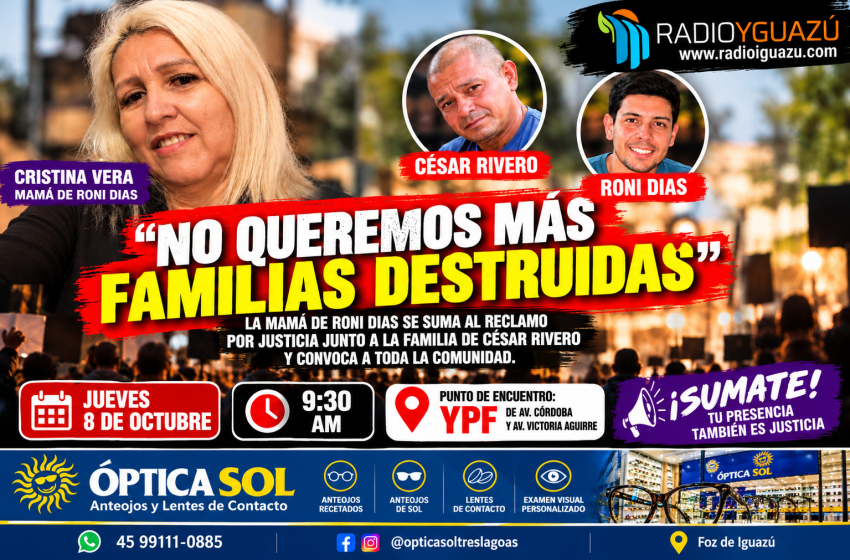  “NO QUEREMOS MÁS FAMILIAS DESTRUIDAS”: LA MAMÁ DE RONI DIAS SE UNE AL RECLAMO POR JUSTICIA