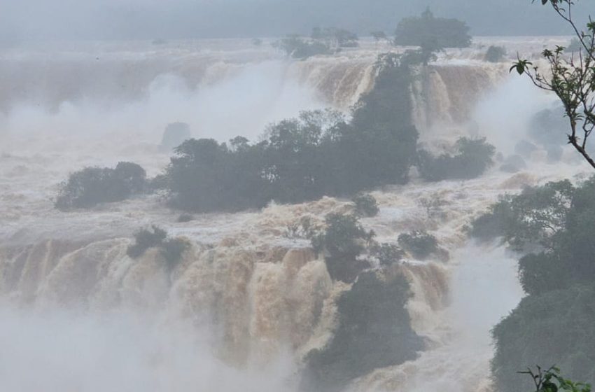 CRECIDA EXTRAORDINARIA: DESARMAN PASARELAS EN LAS CATARATAS DEL LADO BRASILEÑO
