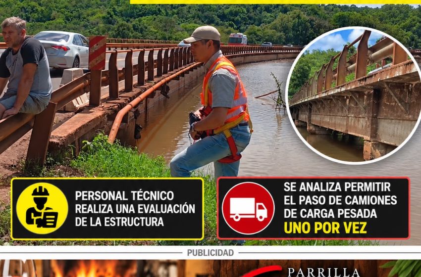  Vialidad Nacional evalúa habilitar totalmente el puente sobre el arroyo Piray Guazú: permitirían el paso de camiones de carga de a uno por vez