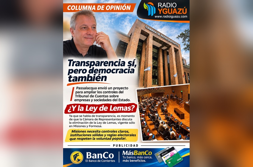  “Passalacqua pide transparencia en las cuentas, ¿y cuándo llegará la transparencia a las urnas?”