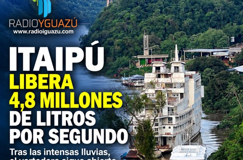  ITAIPÚ LIBERA 4,8 MILLONES DE LITROS POR SEGUNDO Y CRECE LA PREOCUPACIÓN EN EL PUERTO DE IGUAZÚ