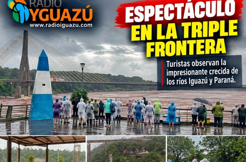  IMPRESIONANTE CRECIDA EN LA CONFLUENCIA DE LOS RÍOS IGUAZÚ Y PARANÁ: UN ESPECTÁCULO QUE ASOMBRA A LOS TURISTAS